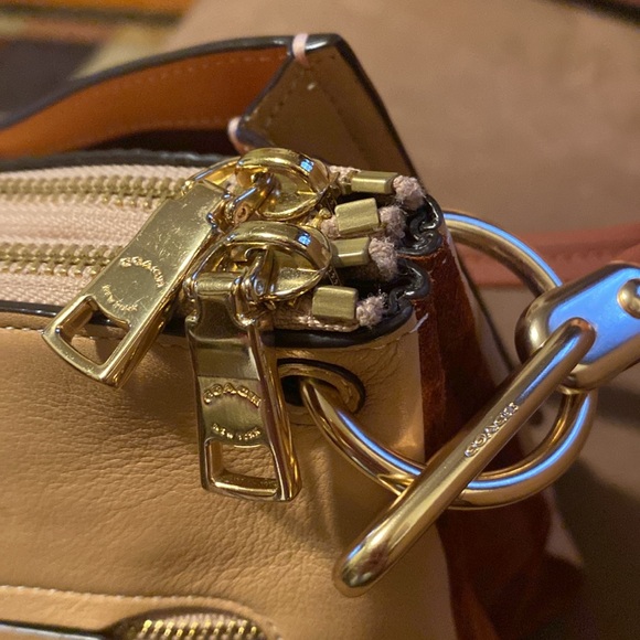 COACH DREAMER SUNRISE LEATHER & SUEDE COLOR BLOCK HANDBAG / CROSSBODY RARE EUC - Picture 13 of 14